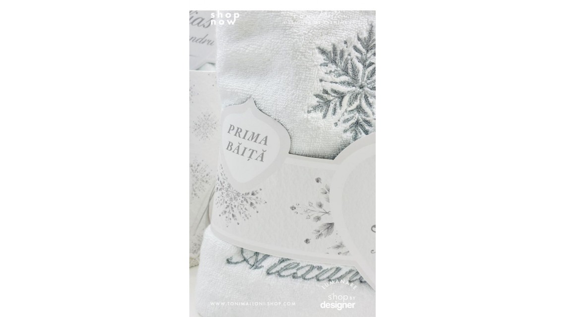 Set Prima Baita cu nasii dupa Botez pentru Băieți cu fulgi de nea 8